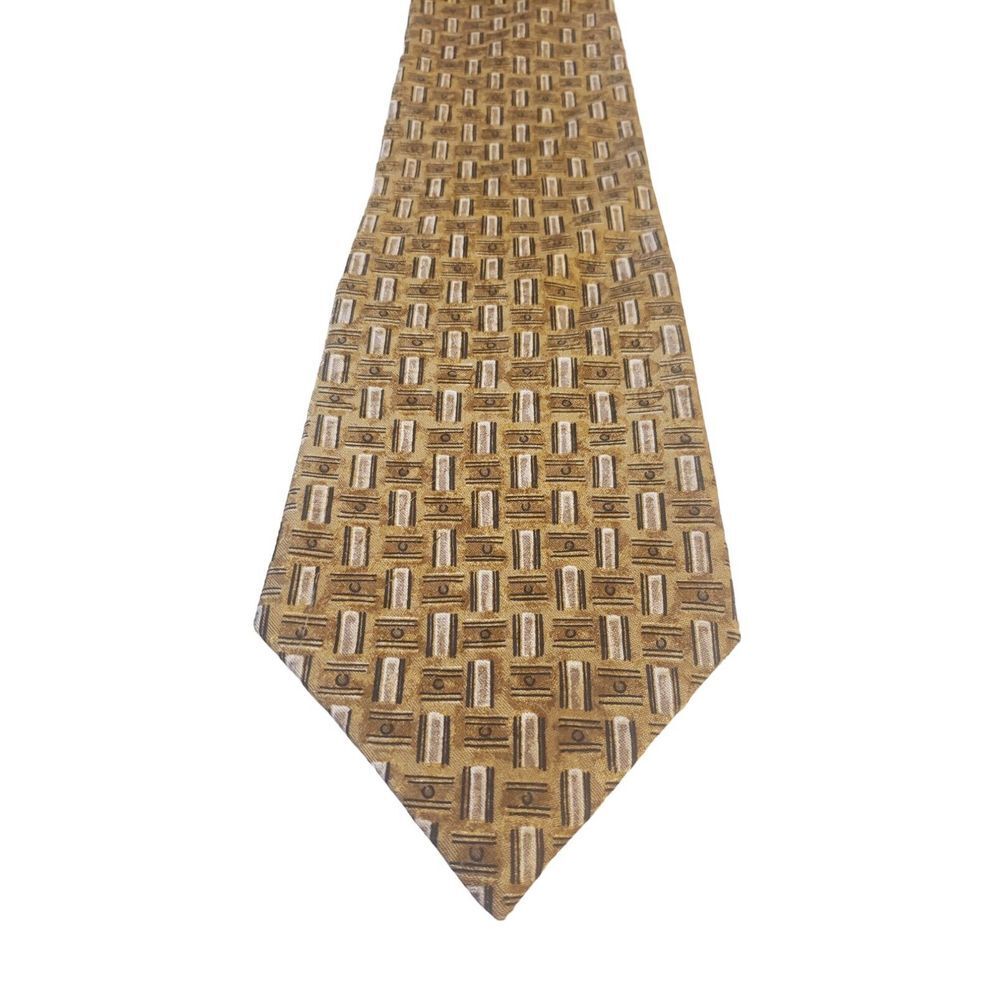 Kasper Men's Multicolor Geometric 100% Italian Silk Hand Made Neck Tie Necktie‎